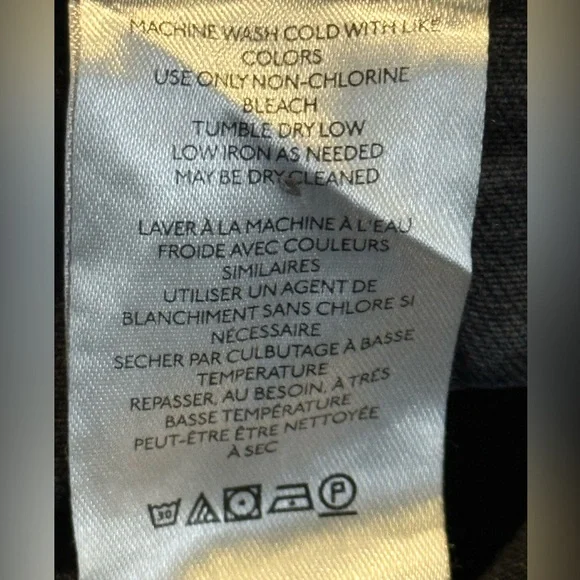 Pilcro Noir size 31 black stretch denim wide leg pants patch pockets - Picture 10 of 10